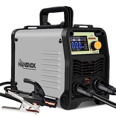 Imagem de HANSNOKTECH MMA 110/220V Tela LCD 140A ARC máquina de solda portátil IGBT Stick, alta eficiência para haste de solda de 1/40.6 cm-1/20.3 cm