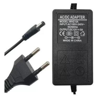 Imagem de Fonte de Alimentação 12V 5A Plug P4 Bivolt Automática Preta - Good