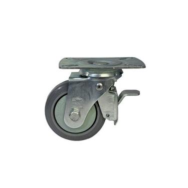 Imagem de Rodizio Giratório 4" GLROA 414 BPKC 110 KG Cinza Com Rolamento e Freio