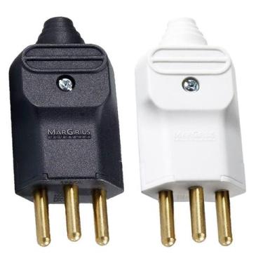 Imagem de 8 Plug Plugue Branco + 8 Preto Macho 3 Pinos 20a 180g Prensa Cabos Mar