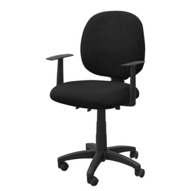 Imagem de Lzyjckh Capa para Cadeira de Escritório e Computador Capa Elástica Elástica 2 Peças Capas Elásticas Universais para Assento de Cadeira de Mesa Protetor de Móveis para Escritório e Casa,Black