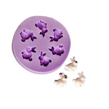 Imagem de F973 molde de silicone coelhinhos confeitaria biscuit - confeitaria do