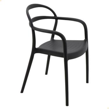 Imagem de Cadeira Tramontina Sissi ECO em Polipropileno e Fibra de Vidro com Braços Preto 92045409