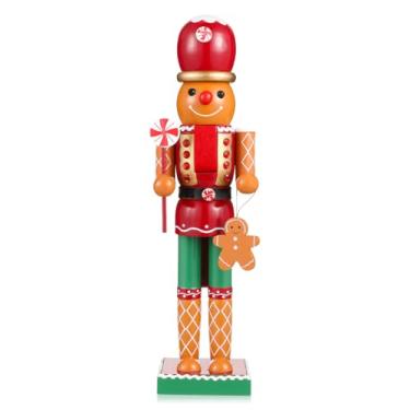 Imagem de PRETYZOOM Boneco Quebra-Nozes Homem de Gengibre de Madeira Decoração de Natal Delicada para Festa em Casa Decoração de Mesa de Natal