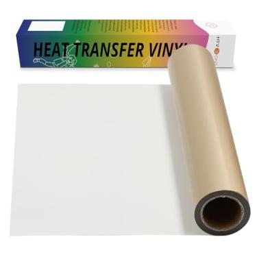 Imagem de HTVRONT Rolos HTV de vinil champanhe de transferência de calor - 30,5 cm x 4,5 m champanhe dourado ferro em vinil para todas as máquinas de corte, vinil HTV branco para camisas - fácil de cortar e