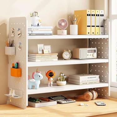 Imagem de Prateleiras Superiores E Prateleiras De Escritório, Gaiola De Dormitório, Prateleiras Para Topo, Prateleira Organizadora De Madeira Ajustável Diy Com Furos De Metal Pai, B-3-layers, 50cm/19.7in