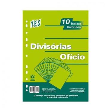 Imagem de Divisória Para Fichário Ofício Yes 10 Divisões C/Visor Color