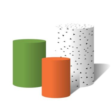 Imagem de Trio de Capas Cilíndricas Versátil Dino Triangulos Verdes e Laranja c/