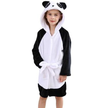 Imagem de Roupão de banho DELEY Unissex para crianças com capuz, flanela, roupa 