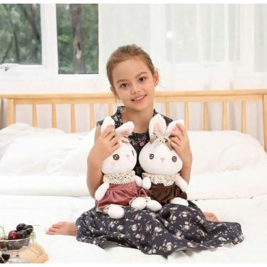 Imagem de Bonecas de pelúcia de coelho bonito, 2 pacotes, bonecas de coelhinhas,