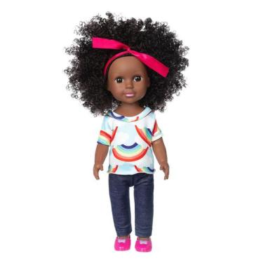 Imagem de Black African Black Baby Cute Curly Black 35cm Vinyl Baby Toy - HUOGUO