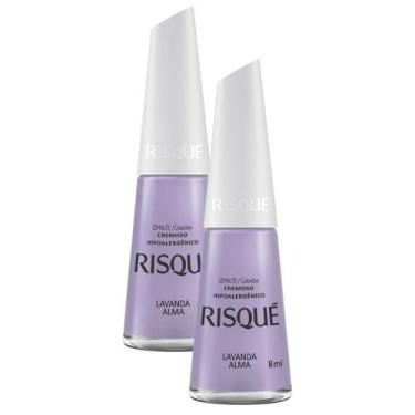 Imagem de Kit 2 Esmalte Risqué Colorido Cremoso Lavanda Alma 8ml