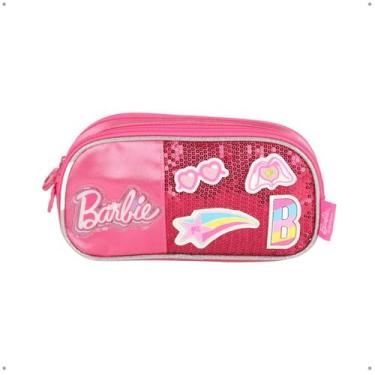 Imagem de Estojo Escolar Infantil Com 3 Divisórias E Estampa Barbie - Luxcel