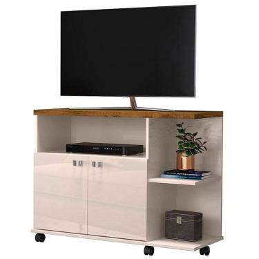 Imagem de Rack Bancada para Tv de até 40" 2 Portas e Rodízios Boalis