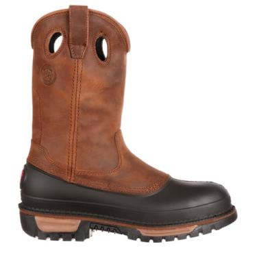 Imagem de Georgia Boot Botas Wellington impermeáveis Muddog com bico de aço, Marrom, 9.5 Wide