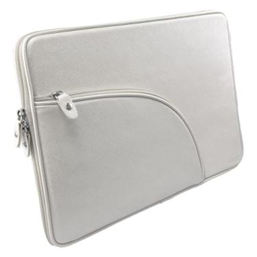 Imagem de Bolsa Pasta Porta Notebook Sintético Vayly com Alça de Mão e Proteção Interna Acolchoada. (Pérola)