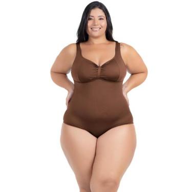 Imagem de Maiô Plus Size Costas Nuas Tecido Modelador Chapa Barriga - HYPE MODAS