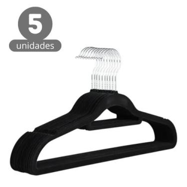 Imagem de Kit 5 Cabides em Veludo Premium Antideslizante para Roupas Calça com G