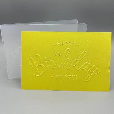 Imagem de Modelo de pasta em relevo de plástico 3D Happy Birthday Wishes Texture A6 Tamanho para fazer cartões, faça você mesmo, scrapbooking, papel, artesanato, artesanato, scrapbook, artes, decoração