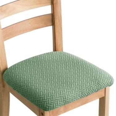 Imagem de Capas de assento para cadeira de jantar em jacquard elástico durável, removível e lavável, almofada elástica para cadeir