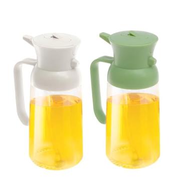Imagem de ZLHETWT 2 unidades de dispensador de óleo, pulverizador de azeite de oliva para cozinhar 550 ml, frasco pulverizador de azeite de oliva de grande capacidade com grande abertura conveniente garrafa