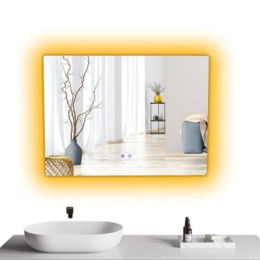 Imagem de Espelho Led 4Mm Banheiro Dual Touch Com Desembaçador 80X60Cm - Smart N