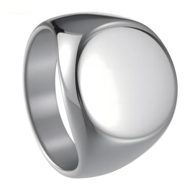 Imagem de Udolfly Anel masculino de aço inoxidável com sinete para homens e mulheres, prata/preto/dourado, anel de dedo quadrado, presente para pai e marido, 13, Metal, Sem pedra preciosa