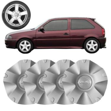 Imagem de 4X Calota Centro Roda Mangels Elite Prata Aro 13 Aro 14