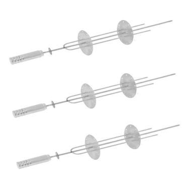 Imagem de Espeto Para Grill Giratório 8 Espetinho - Kit C/3 Espetos