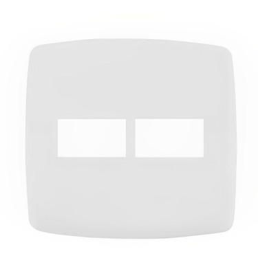 Imagem de Placa 4x4 2 Modulos Com Suporte Branco - Dc-8100-41 - Dicompel