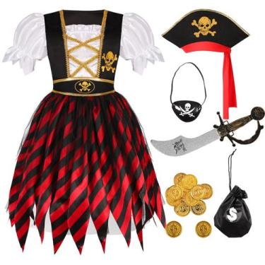 Imagem de Fantasia de pirata Bordazor Pirate Cosplay Set Up para meninas de 5 a 