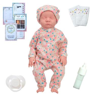 Imagem de Bebe Reborn Realista Menina Lívia Corpo de Silicone + Itens - Cegonha 