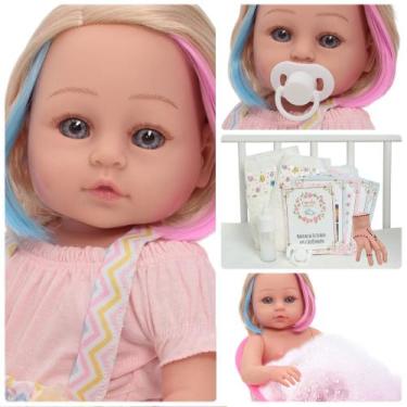 Imagem de Boneca Bebê Reborn Corpo de Silicone Pode Banho Enid Série - Cegonha R