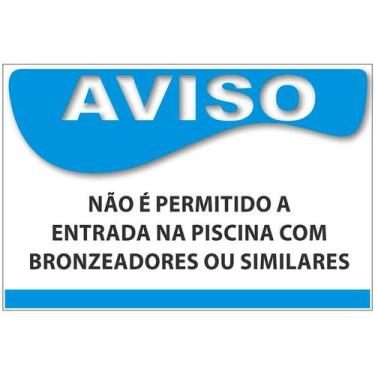 Imagem de Placa para Piscina em Material PS 1MM - Sinalização Interna e Externa 