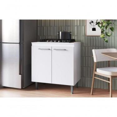 Imagem de Armário De Cozinha Com Balcão E 2 Portas Para Cooktop 4 Bocas Branco -