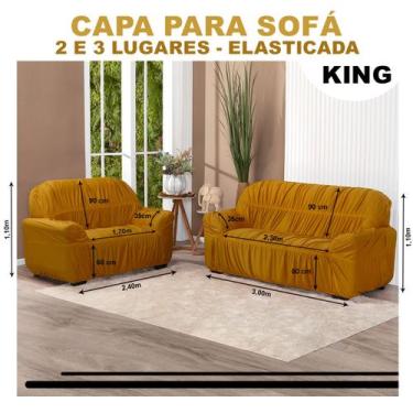 Imagem de Capa para Sofá King Elasticada Lisa 2 E 3 Lugares - Lenharo Enxovais, 