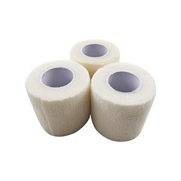Imagem de zechy Fita adesiva - hóquei, beisebol, lacrosse, qualquer outro esporte que exija uma aderência sólida - 5 cm por 4,5 m (branca) (pacote com 3)
