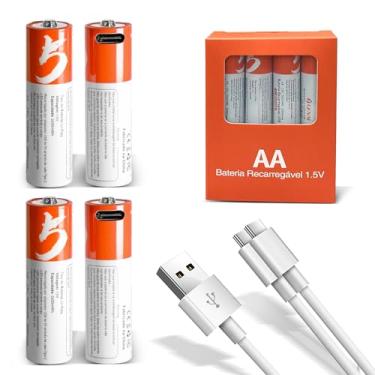 Imagem de Pilha AA Pilha Recarregável AA 2600mah Bateria 1,5v Bateria 1,5v Original 4 Unidades Comum