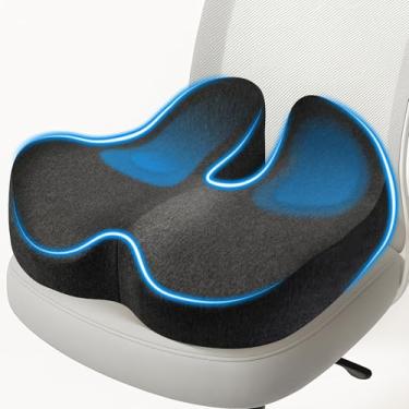Imagem de Lofty Aim Almofada para cadeira de escritório: Almofada ergonômica de espuma de memória, travesseiro de alívio da dor ciática no cóccix, travesseiro de bumbum de mesa para cadeira de escritório