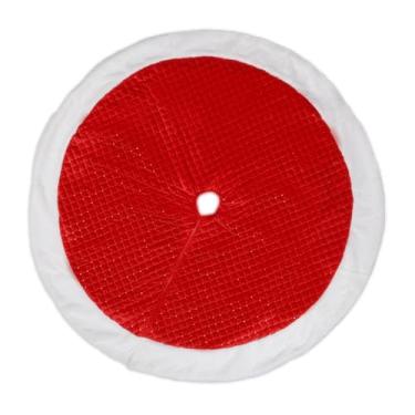 Imagem de predolo Saia de árvore de Natal redonda de 47 polegadas, decoração de festa de fazenda para porta de hotel, ano novo, sala de estar, Vermelho