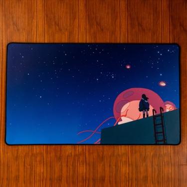 Imagem de Obojima Tapete para brincar com céu noturno – Tapete de mesa premium ou superfície de jogos, base de borracha antiderrapante, arte celestial deslumbrante, ideal para TCG, jogos de tabuleiro e