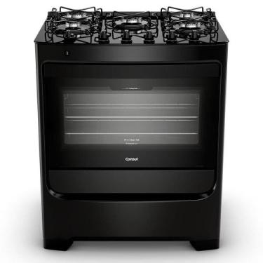 Imagem de Fogão Consul 5 Bocas Glass CFS5VBE com Acendimento Automático, PRETO, 