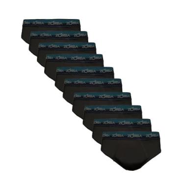 Imagem de Kit 10 Cuecas Zorba Slip Max Algodão 764 Preto - M, Preto, M