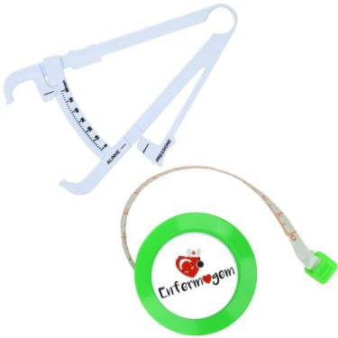 Imagem de Kit Avaliacao Fisica Medir Gordura Corporal Fita Metrica Imc Adipometr