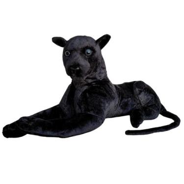 Imagem de Pantera Negra De Pelúcia Realista Grande Onça Leopardo - Fizzy