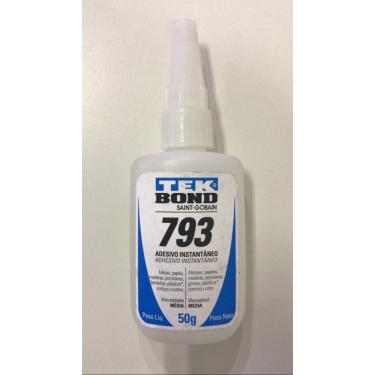 Imagem de TEK BOND SAINT-GOBAIN 793 FRASCO 50G =  Adesivo instantaneo profissional = cianoacrilato = borracha,  EPDM, borracha nit
