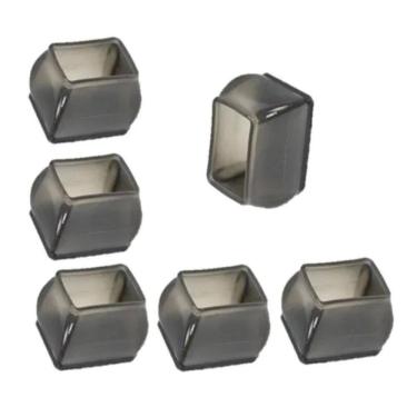 Imagem de Kit 8 Pezinho Com Feltro Retangular Silicone Para Pé Cadeira