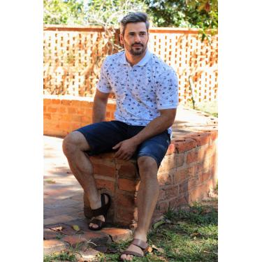 Imagem de Polo Piquet Pau a Pique Estampada Branco