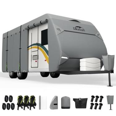 Imagem de Capa para trailer, serve para trailer de viagem de 33'- 35', capa de trailer à prova d'água de 7 camadas para transportador de brinquedo com capa de lingueta, capas de calha