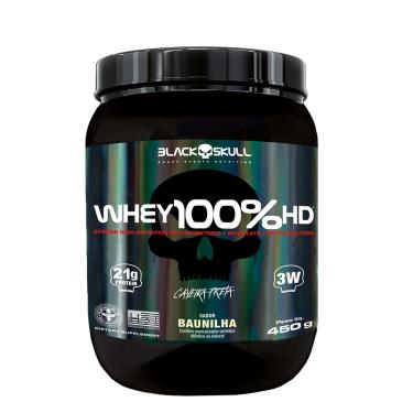 Imagem de Whey 100% HD Pote - 450g - Black Skull Whey 100% HD Pote 450g – Baunilha